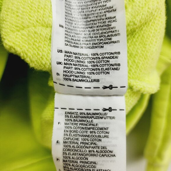 Adidas Adventure Lime Green Hoodie Mens  Size S Kangaroo Pocket Drawstring Hood - Picture 4 of 12